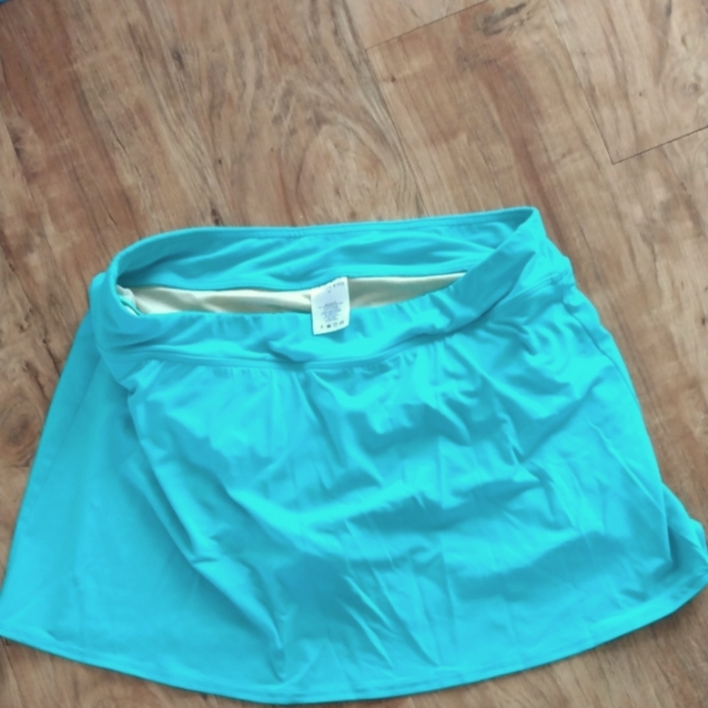 Lands End turquoise Swim Skirt